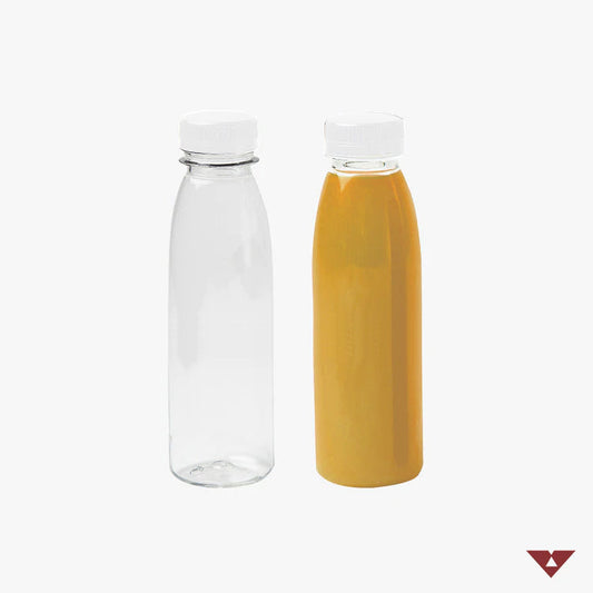 Food Grade PET Contour Bottle with Single Cap 350ml - White