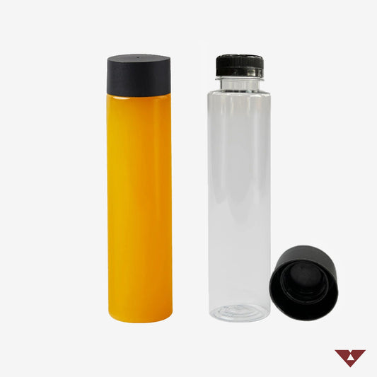 Food Grade PET Cylindrical Bottle with Double Cap - 500ml