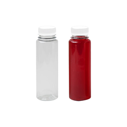 Food Grade PET Cylindrical Bottle with Single Cap 250ml - White