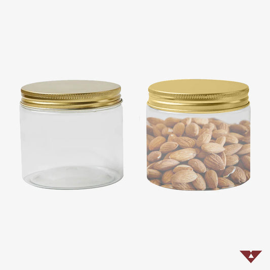 Food Grade PET Jar with AL Cap 400ml - Gold