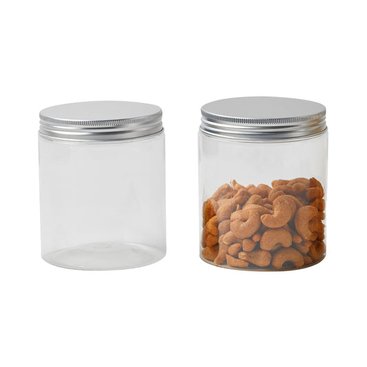 Food Grade PET Jar with AL Cap 600ml - Silver