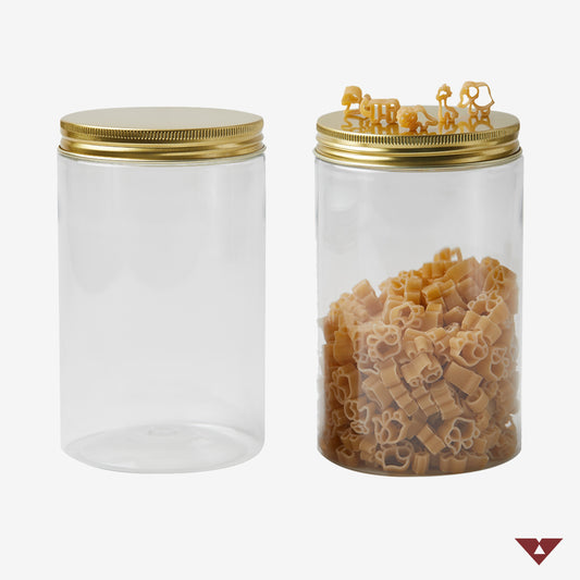 Food Grade PET Jar with AL Cap 800ml - Gold