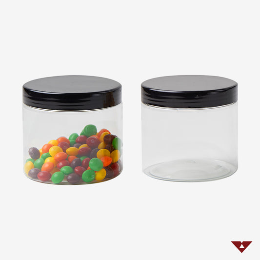 Food Grade PET Jar with Black PP Cap - 400ml
