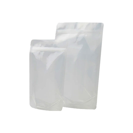 Gloss Clear Stand Up Pouches with Reseal Zip - 500 G