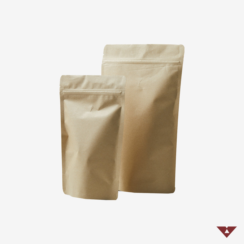Kraft Stand Up Pouches with Reseal Zip - 1 KG