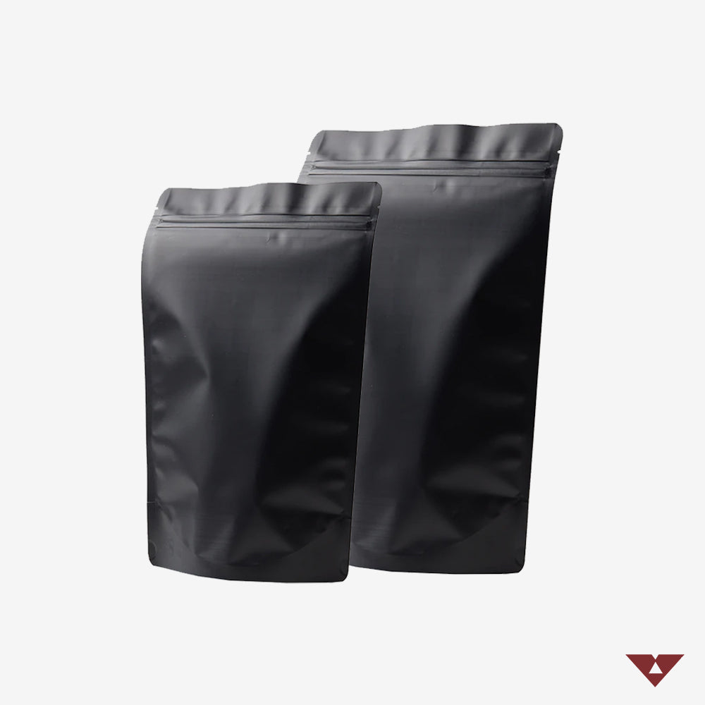 Matt Black Stand Up Ziplock Pouch - 1 KG