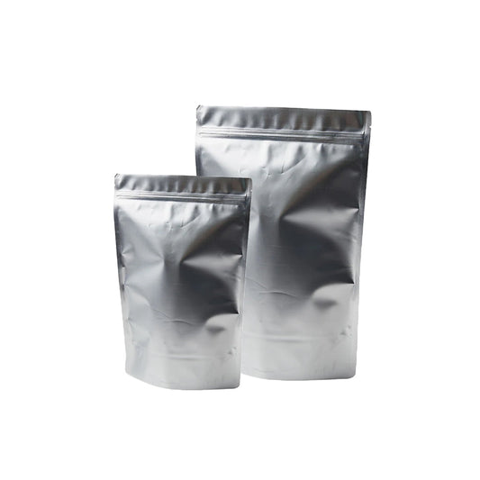 Matt Silver Stand Up Pouches with Reseal Zip - 1KG