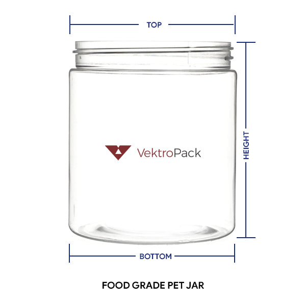 Food Grade PET Jar with Black PP Cap - 400ml