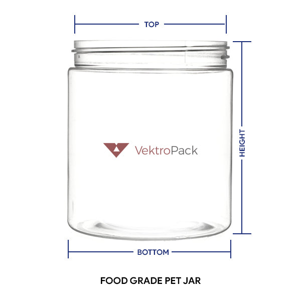 Food Grade PET Jar with AL Cap Silver Cap - 800ml