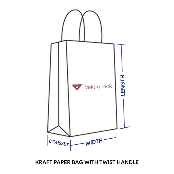 Small Kraft Paper Bag with Twist Handle